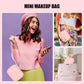 Relavel Mini Makeup Bag with Led Mirror, Small Cosmetic Bag with 3 Light Modes, Rechargeable Portable Makeup Pouch with Hands-Free Wrist Strap for Pool Parties丨Work Touch-Ups丨Travel - Pink