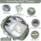 Extra Large Travel Duffle Bag,Carry on Overnight Weekend Bag with Shoes Compartment,Weekender Bags for Women for Travel Business Trips Sport Hospital,3 Pcs Set,Olive Green