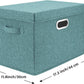 TYEERS Large Storage Bins with Lids, Collapsible, Washable, Fabric Storage Boxes for Organizing, 17.3x11.8x11.4 inches, 3 Pack, Aqua Deep
