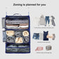 TABITORA Travel Portable Hanging Shelves Closet Organizer Packing Luggage Organizer and Storage with Multifunctional and Foldable Invisible Compartment,Lightweight,for Suitcase, RV,Closet…Blue,XL