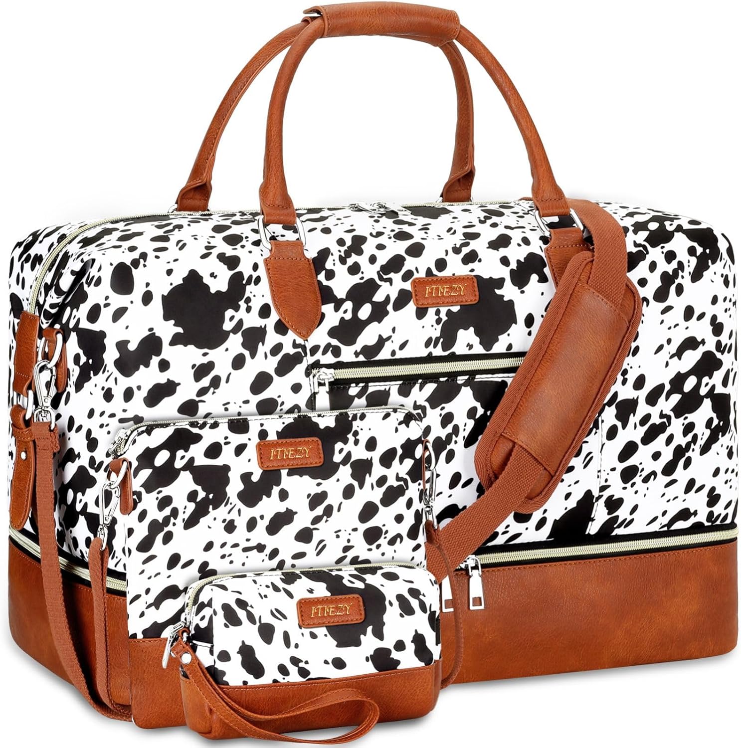 Weekender Bag for Women, Travel Duffel Bag Carry On Overnight Bag with Shoe Compartment Large Nylon Travel Weekend Tote Bag - Roamly