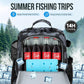 PLUSINNO Cooler Fishing Backpack with Rod Holders 45L Large Water-resistant Fishing Tackle bag Store Fishing Gear Fishing Gifts for Men Father, Sport Bags