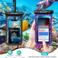 Hiearcool Universal Waterproof Phone Pouch Compatible for iPhone 16 15 14 13 Pro Max Plus Up to 8.3", IPX8 Beach Travel Essentials-Black&Purple-2Pack