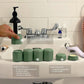Cadence Travel Containers - Full Skincare Set - Magnetic Containers with Lids,Carry On Travel Essentials For Women/Men - 2 Small (0.56oz), 4 Medium Capsules (1.32oz), & Extender (1.43oz) - Eucalyptus