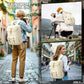RAINSMORE Camera Bag Backpack for DSLR/SLR Mirrorless 15.6 Inch Laptop Camera Back Pack for Photographers Anti-Theft Photography Bags Case with Tripod Holder & Rain Cover, Beige