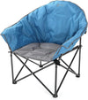 ARROWHEAD OUTDOOR Oversized Heavy-Duty Club Folding Camping Chair with Pocket, Cup Holder, Portable, Padded, Moon, Round, Saucer, Supports 330lbs, Carrying Bag