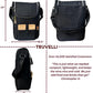 Truvelli Black Insulated Wine Tote Bag: Portable 2 Bottle Cheese Waterproof Black Canvas Carrier Picnic Kit - Stopper Attachment, Plus Wooden Charcuterie Board