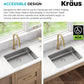 KRAUS Dex 25-inch Undermount 16 Gauge Stainless Steel Single Bowl ADA Kitchen Sink, KA1AS25B
