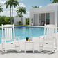SERWALL Outdoor Rocking Chair Set of 2, HDPE Patio Rocking Chair All-Weather Porch Rocker for Balcony, Yard, White
