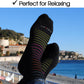Cotton Compression Socks for Women & Men. 15-20 mmHg Support Knee-High Navy Blue S/M