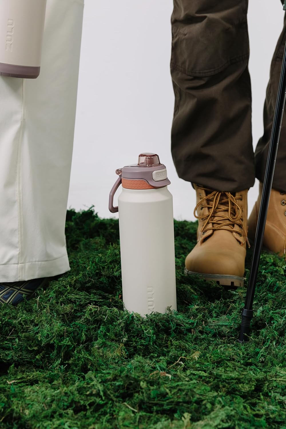 ZULU Powerfill Pro 40oz Stainless Steel Water Bottle with Quick Fill Lid, Triple Walled Vacuum Insulated Metal, Leak Proof Locking Lid, Sip and Chug, Reusable BPA Free, Driftwood - Roamly
