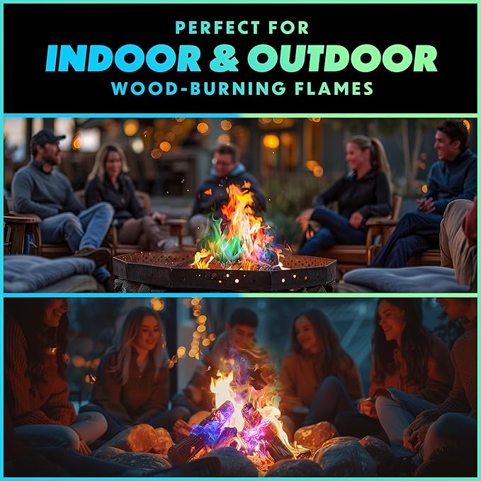 Magical Flames Fire Color Packets (Ultimate 25 Pack), Vibrant Multi-Color Fire for Fire Pits, Campfires, Bonfires & Fireplaces - Camping Essentials & Outdoor Party Accessories