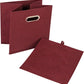 Household Essentials Fabric Storage Cube Bins, 6 Piece Set, Strong Poly-Woven Fabric, Chipboard Sides, Grommet Front Handle, Stackable and Foldable, Classic Design, Burgundy