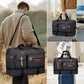 WITZMAN Canvas Weekender Bag Mens Overnight Bag for Traveling Carry on Duffle Bags with Shoes Compartment（A8010 Black） - Roamly