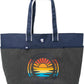 geckobrands Oversized Beach Tote – Large and Stylish Beach Bag with 4 Exterior Pockets and Zippered Internal Compartment - Roamly