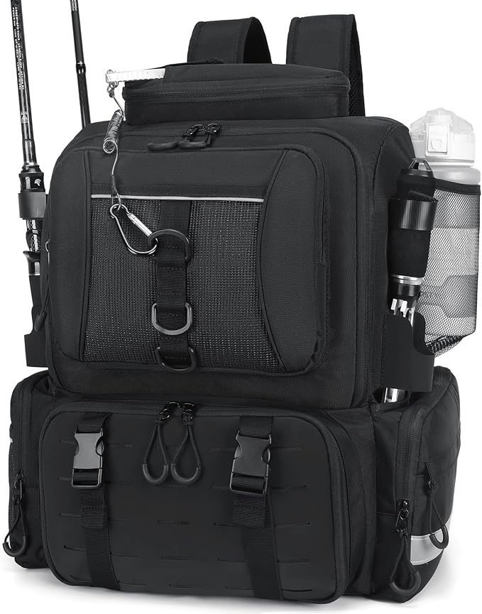 WANOON Fishing Backpack,Tackle Bag,with Tackle Boxes. Large Fishing Bag, Strong Materials