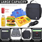 NOL Nylon Waterproof Kids Lunch Bag, Insulated Lunch Bag, Lunch box Cooler, Reusable, Zip Closure with Buckle Handle Holds Lunch Box, Snacks & Water Bottle for School Work,Black