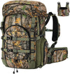 Kalkal Hunting Backpack with Buckle Quick-Release Rifle System, 42L Waterproof Silent Camo Bow Hunting Pack with Rain Cover