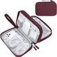 FYY Electronic Organizer, Large Travel Cable Organizer Bag Pouch Electronic Accessories Carry Case Portable Waterproof Double Layers All-in-One Storage Bag for Cable, Cord, Charger, Phone, Wine Red