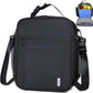 NOL Nylon Waterproof Kids Lunch Bag, Insulated Lunch Bag, Lunch box Cooler, Reusable, Zip Closure with Buckle Handle Holds Lunch Box, Snacks & Water Bottle for School Work,Black