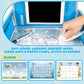 MENZOKE Kids Travel Tray, Car Seat Tray for Kids Travel, Toddler Essentials Girls with Tablet Holder, Road Trip Essentials with Cooler Cup Holder, Dry Erase Board & Storage Pocket for Airplane, Blue