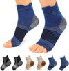 Plantar Fasciitis Sock (6 Pairs) for Men and Women, Compression Foot Sleeves with Arch and Ankle Support (Black, Nude, Navy, X-Large)