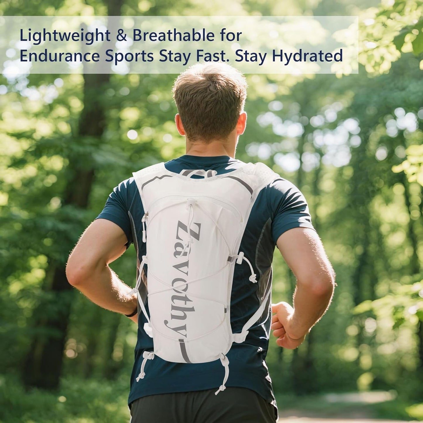 Zavothy Hydration Running Vest for Men & Women – Lightweight 1.5L Hydration Pack with Phone Pockets, Water Bottle Holders, Reflective Strips, Rain Cover – Trail Running, Cycling, Marathon