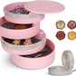 CONBOLA Jewelry Holder Organizer, Christmas Gifts Ideas for Women, Small Jewelry Storage Box Earring Holder, 5-Layer Rotating Jewelry Storage Tray with Lid for Bracelets Rings Bracelets