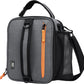 MIER Expandable Lunch Bag Insulated Lunch Box for Men to Work Travel Portable Lunchbox Bags with Shoulder Strap and Water Bottle Holder(Grey/Orange)