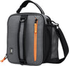 MIER Expandable Lunch Bag Insulated Lunch Box for Men to Work Travel Portable Lunchbox Bags with Shoulder Strap and Water Bottle Holder(Grey/Orange)