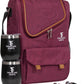 Insulated Red Wine Edition Carrier | 2-3 Bottle Travel Bag With Stainless Steel Tumblers | Cooler Tote for Travel - Great Gift for Wine Lovers (Red)