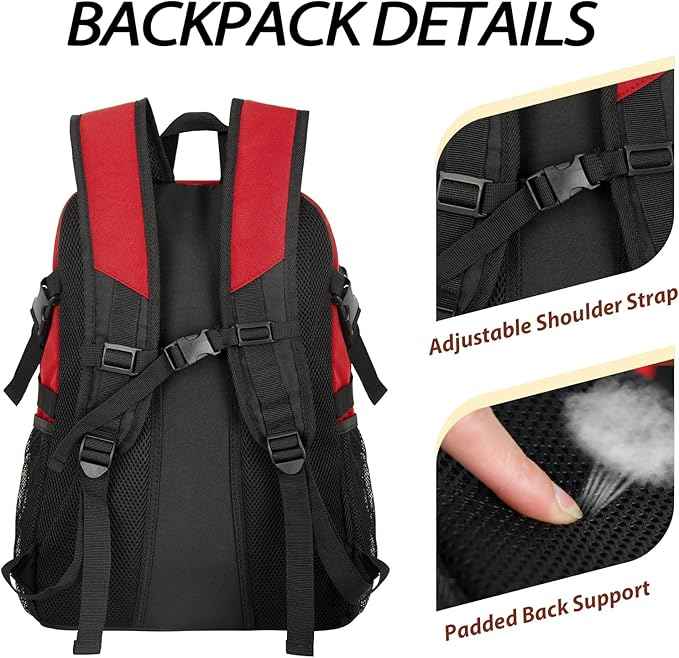 LARIPOP Basketball Bag, Sports Backpack with Ball Holder & Shoe Compartment, Water Resistant Gym Bag for Soccer Volleyball Travel
