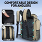 PLUSINNO Fishing Backpack with Rod Holders Tackle Box, 42L Large Water-resistant Fishing Tackle Bag Store Fishing Gear