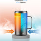 KXIAOCHEN 20oz Insulated Coffee Mug with Lid, Stainless Steel Coffee Cup, Double Wall Vacuum Coffee Tumbler with Handle, Premium Thermal Travel Coffee Mug (Silver grey)