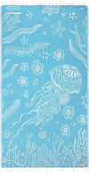 Sand Cloud Turkish Beach Towel - Sand Free - 100% Organic Turkish Cotton Yarn - Quick Dry Towel for Beach, Picnic, Blanket or Bath - As Seen on Shark Tank - Marine Life (Boho Octopus)