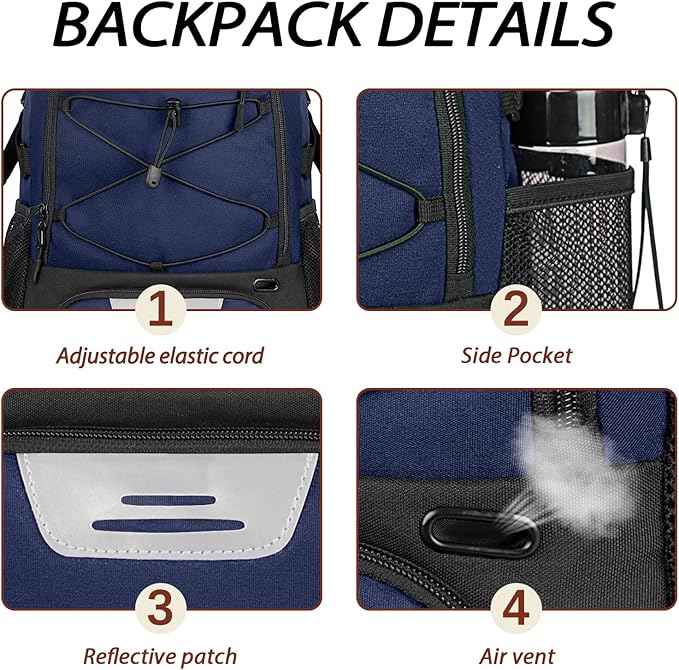 LARIPOP Basketball Bag, Sports Backpack with Ball Holder & Shoe Compartment, Water Resistant Gym Bag for Soccer Volleyball Travel