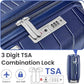 4 Piece Expandable Hardshell Pink Luggage Sets with Spinner Wheels, Lightweight Travel Suitcase Set with TSA Locks, 20 inch Carry On for Women (Navy Blue, 4 Piece Set)