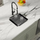 Dcolora 18 Inch Quartz Composite Black Wet Bar Sink Undermount Small Prep Granite Composite Kitchen Sink RV Single Bowl Under Counter, 18"x 16", DC-GU7746