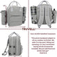 Truvelli Picnic Backpack for 4 with Blanket – 12-in-1 Insulated Picnic Basket Backpack Set with‬ Wine Holder, Cheese Board & Cutlery – Premium Picnic Back Pack for Family & Group‬ Adventures, Gray