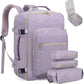 LOVEVOOK Travel Backpack for Women & Men 40L,Airline Approved Carry On Backpack Travel Essentials,TSA Carry on Luggage,Waterproof Personal Item Travel Bag,Suitcase with 3 Packing Cubes,Taro Purple