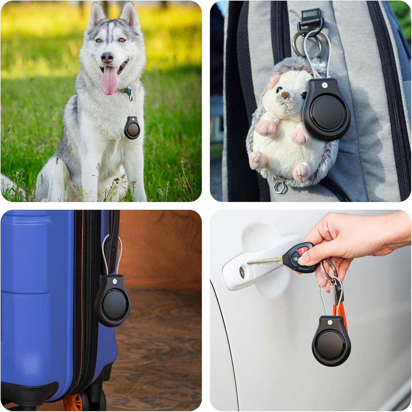 DDJ IPX8 Waterproof for Air Tag Lock Case with Wire Cable, Airtag Keychain Holder [2 Pack], Ultra Durable Anti-Lost Protective Case for Apple Airtags with Keyring for Luggage, Key, Backpack, Pet