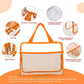 XEWEA Clear Travel Toiletry Bags, 3 Pack TSA Approved Transparent Makeup Bag for Men Women, Large Waterproof PVC Quart Organizer with Zipper for Toiletries Airline Essentials,Toy Storage Pouch Orange - Roamly