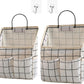 2 Pack Wall Hanging Storage Bags, Organizer with Pockets, Storage for Dormitory Bathroom Bedroom Kitchen (White Grid)