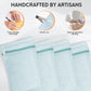 4 Piece Blue Small, Durable Organic Cotton Mesh Laundry Bag with Strong Zipper and Breathable Mesh, Delicate Laundry Bag for Underwear, Clothes, Pants and Socks
