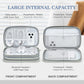 FYY Electronic Organizer, Travel Cable Organizer Bag Pouch Electronic Accessories Carry Case Portable Waterproof Double Layers Storage Bag for Cable, Charger, Phone, Earphone, Medium Size- Light Grey