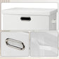Large 17" 36 Quart Collapsible Stackable Storage Bins with Lids, 3 Packs White Linen Fabric Closet Boxes with Lids, Storage Cube Baskets Container Organizers for Bedroom Office(17 x12 x11)