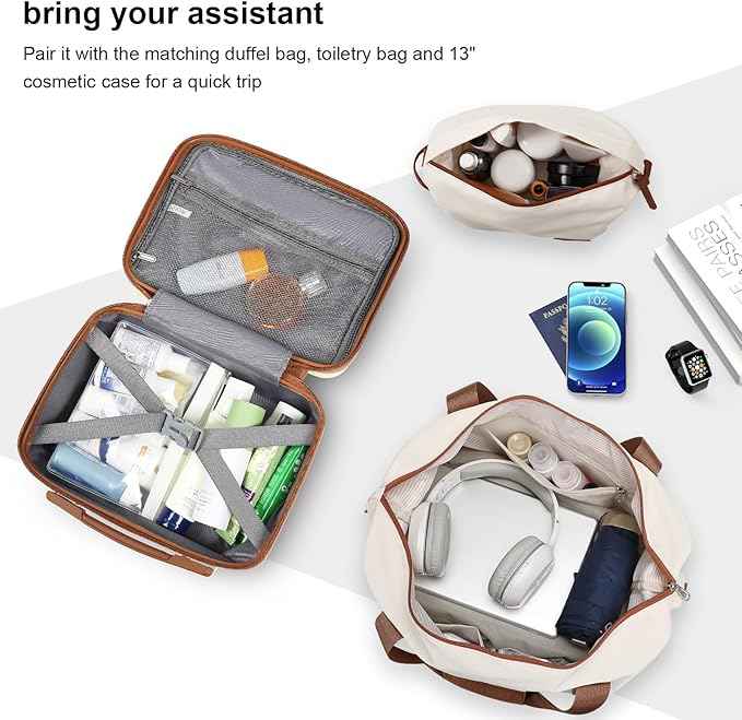 Joyway Expandable Luggage Sets 2 Piece Carry on and Check,Hardside Suitcase with Spinner Wheels and TSA Lock (White,13/20/24)