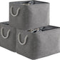 TheWarmHome Storage Basket for Organizing - 16x12x12 inch 3 Pack Fabric Storage Cubes, Cube Storage Bin for Shelves Closet Organizer Cloth Gift Toy (Grey)