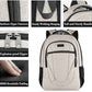 BIKROD Backpack for Women and Men, Extra Large School Backpacks for Teens, Water Resistant Back Pack with USB Charging Port Fits 17 Inch Laptop, Business Anti Theft Sturdy Computer Bag Gifts, Beige