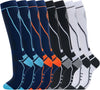 Compression Socks for Women Men Circulation Knee High 8 Pairs for Nurses, Running, Travel, Athletic